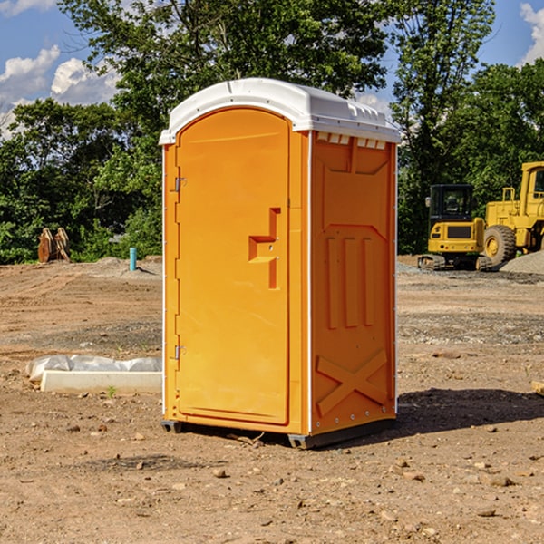 how often are the porta potties cleaned and serviced during a rental period in Skyland Estates